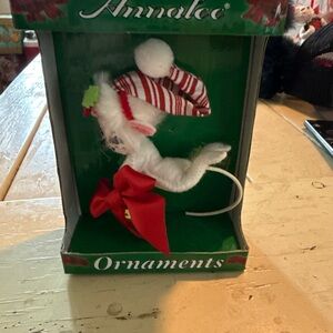 Annalee Festive Red and White Mouse Ornament